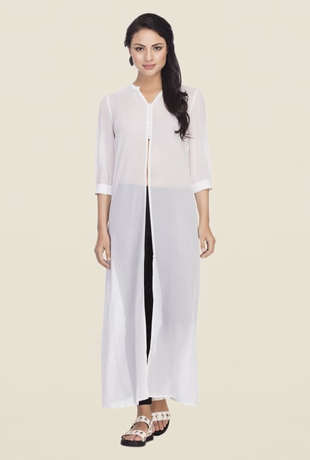 Femella White Solid Shrug Femella White Solid Shrug
