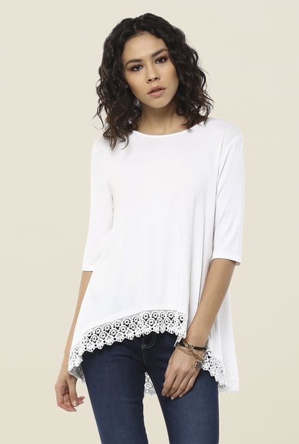 Femella White Solid Top Femella White Solid Top