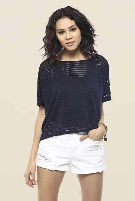 Femella Navy Striped Top Femella Navy Striped Top
