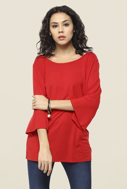 Femella Red Solid Top Femella Red Solid Top