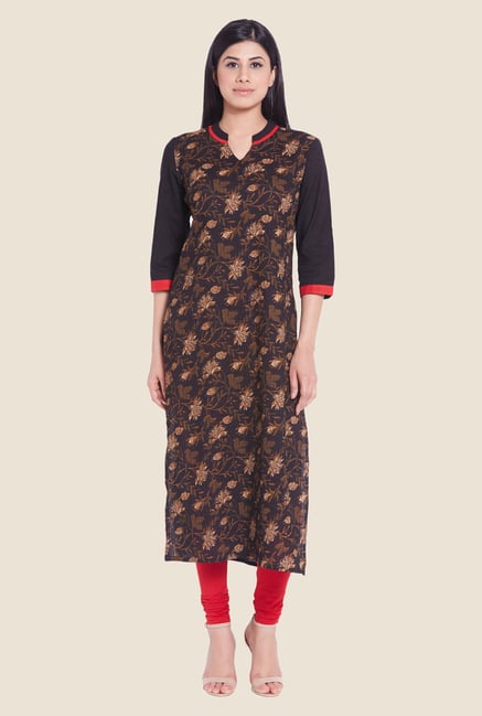 Globus Black Printed Kurta Globus Black Printed Kurta