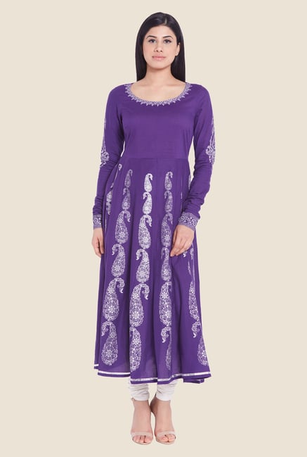 Globus Purple Printed Kurta Globus Purple Printed Kurta