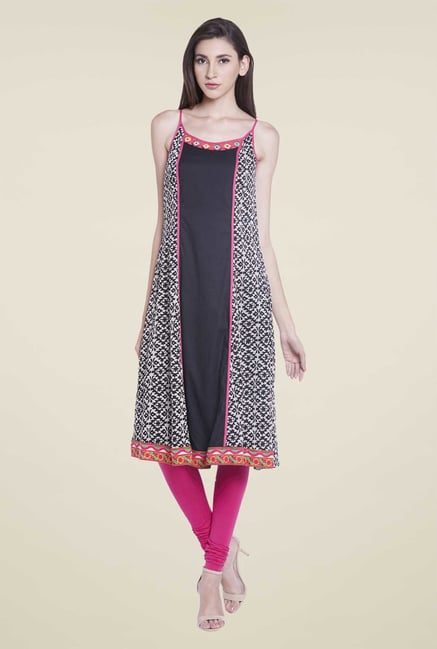 Globus Black Cotton Kurta Globus Black Cotton Kurta