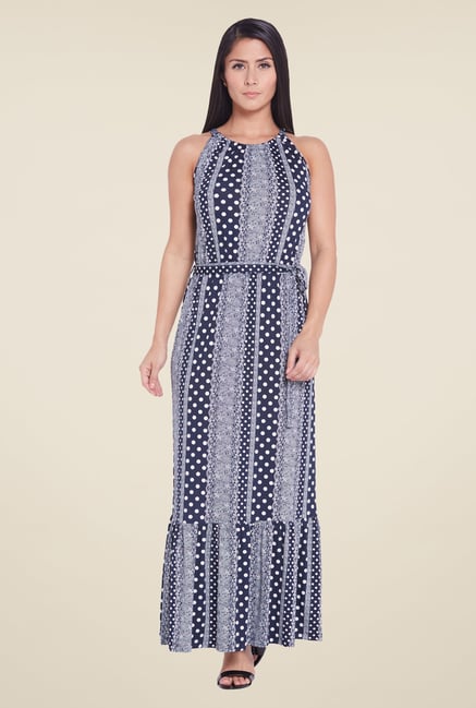 Globus Navy Printed Maxi Dress Globus Navy Printed Maxi Dress