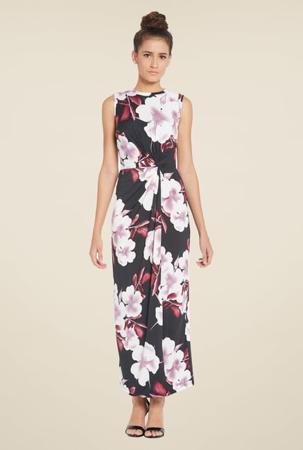 Globus Black Floral Maxi Dress Globus Black Floral Maxi Dress