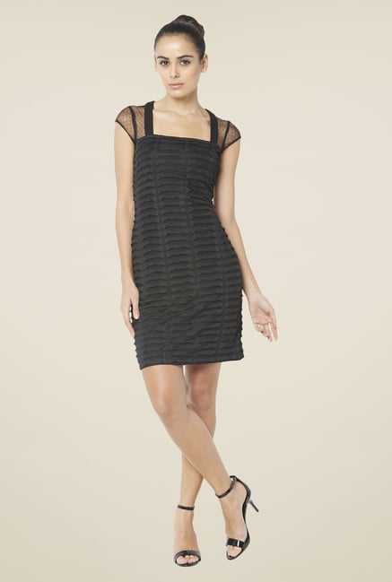 Globus Black Ribbed Dress Globus Black Ribbed Dress
