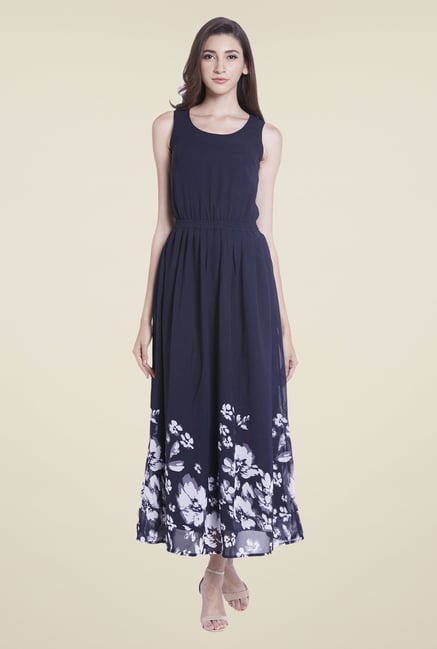 Globus Navy Floral Print Dress Globus Navy Floral Print Dress