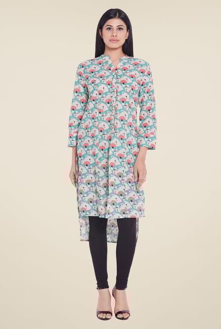 Globus Green Printed Kurta Globus Green Printed Kurta