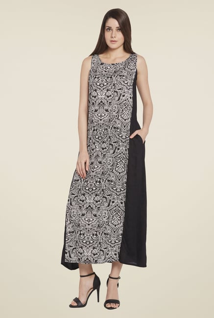 Globus Black Printed Maxi Dress Globus Black Printed Maxi Dress