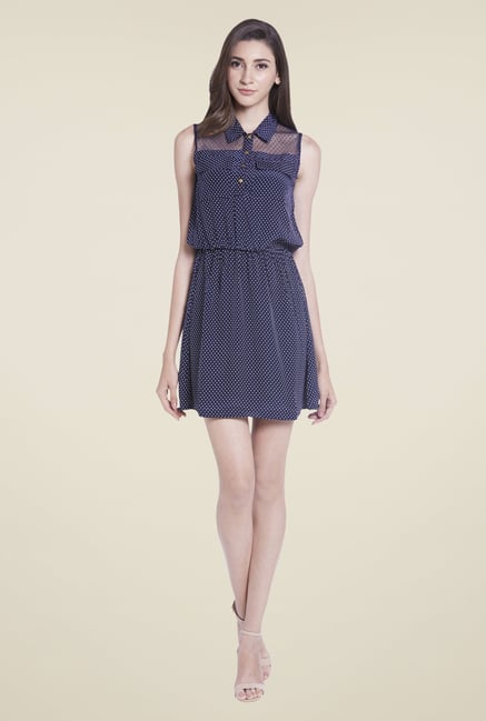 Globus Navy Blouson Dress Globus Navy Blouson Dress