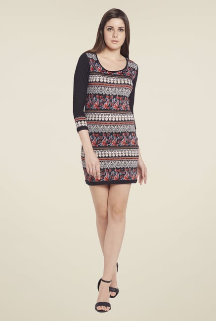 Globus Black Printed Dress Globus Black Printed Dress