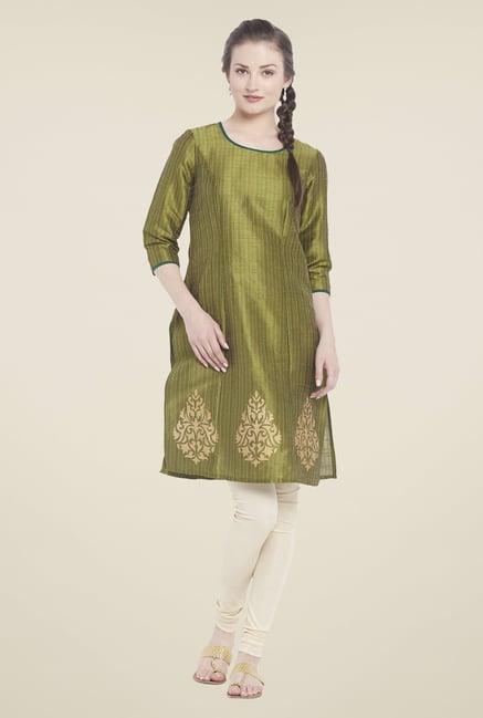 Globus Olive Printed Kurti Globus Olive Printed Kurti