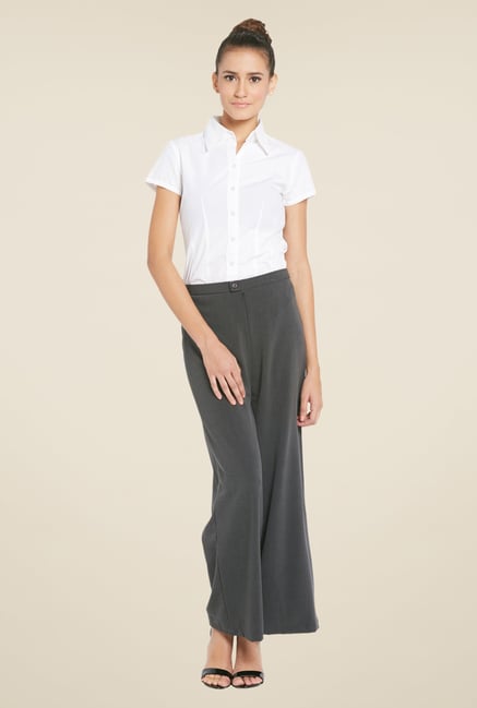 Globus Dark Grey Solid Palazzos Globus Dark Grey Solid Palazzos