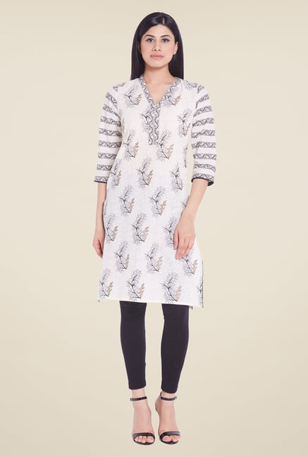 Globus Cream Cotton Kurti Globus Cream Cotton Kurti
