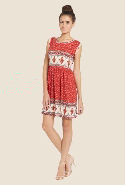 Globus Red Floral Print Dress Globus Red Floral Print Dress