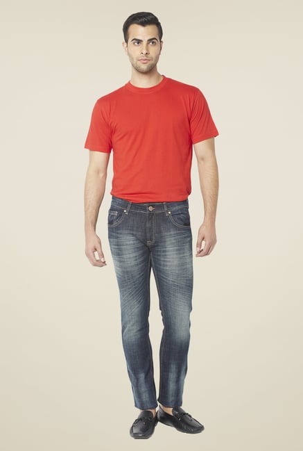 Globus Blue Heavily Washed Denim Regular Jeans Globus Blue Heavily Washed Denim Regular Jeans