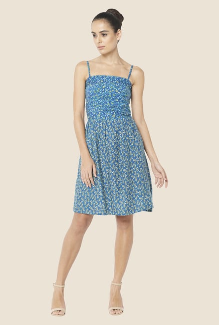 Globus Blue Floral Print Dress Globus Blue Floral Print Dress