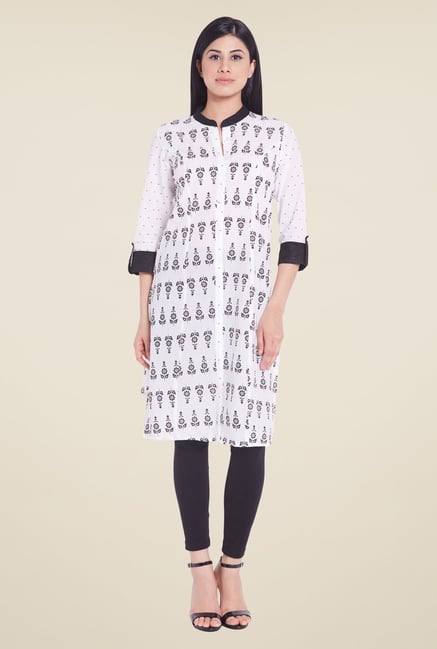 Globus White Printed Kurti Globus White Printed Kurti