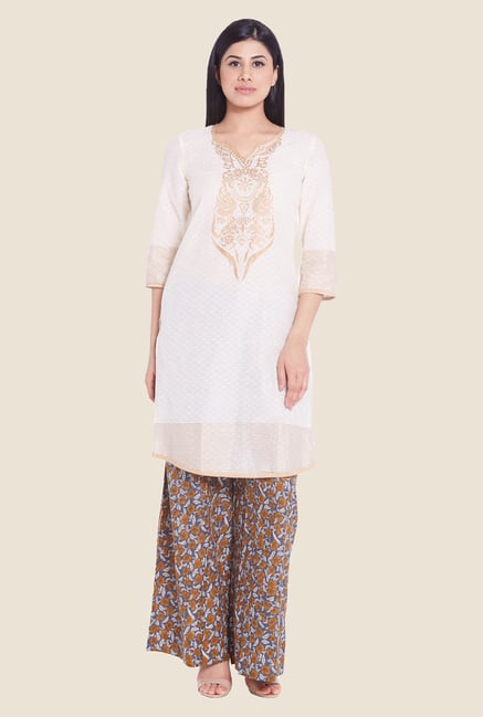 Globus Off White Printed Kurti Globus Off White Printed Kurti