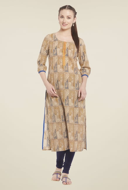 Globus Brown Printed Kurta Globus Brown Printed Kurta