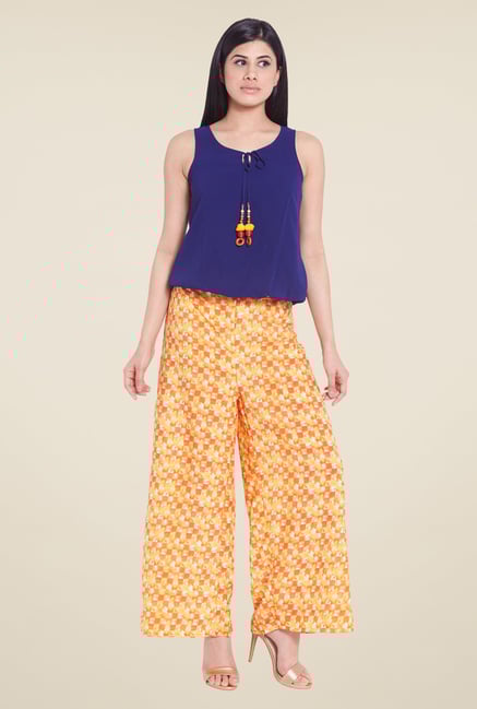 Globus Yellow Checks Palazzos Globus Yellow Checks Palazzos