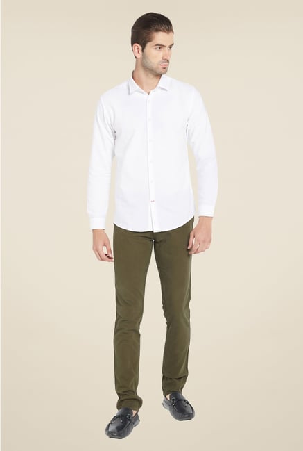 Globus White Solid Shirt Globus White Solid Shirt