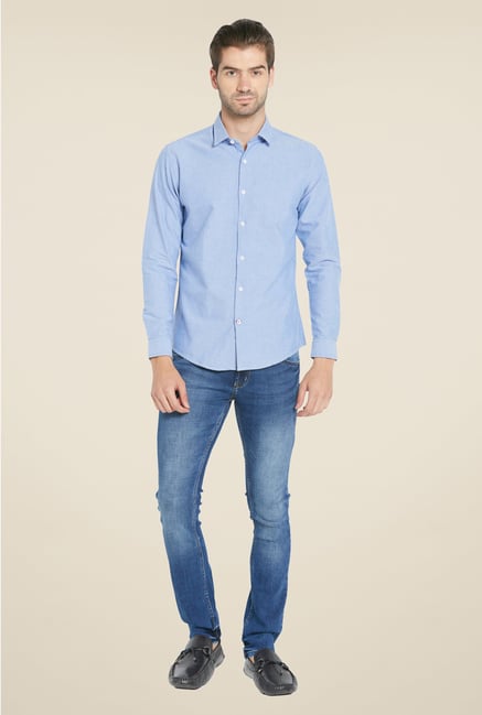 Globus Blue Solid Shirt Globus Blue Solid Shirt