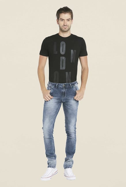 Globus Dark Blue Heavily Washed Jeans Globus Dark Blue Heavily Washed Jeans