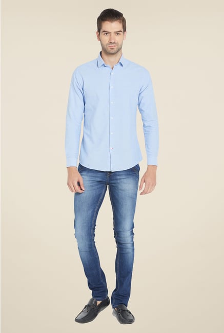 Globus Light Blue Solid Shirt Globus Light Blue Solid Shirt