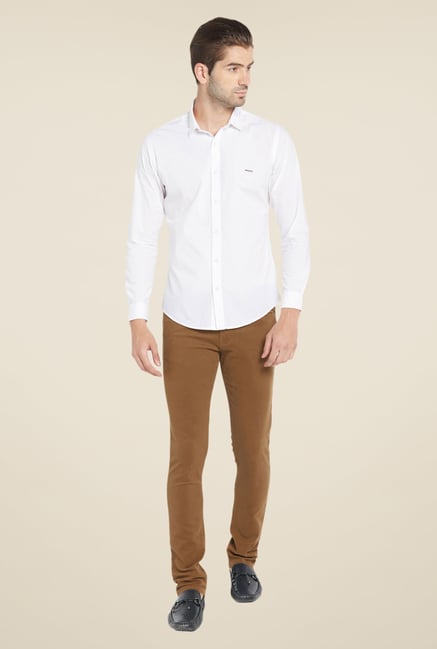 Globus White Solid Shirt Globus White Solid Shirt