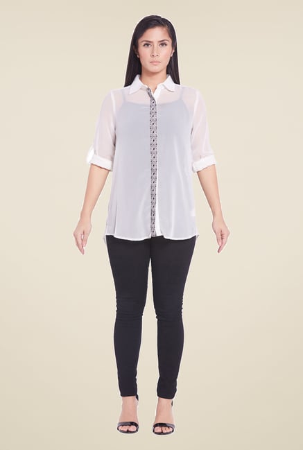 Globus White Solid Shirt Globus White Solid Shirt