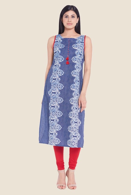 Globus Indigo Printed Cotton Kurta Globus Indigo Printed Cotton Kurta
