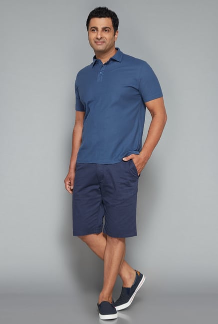 Oak & Keel by Westside Navy Solid Polo T Shirt Oak & Keel by Westside Navy Solid Polo T Shirt