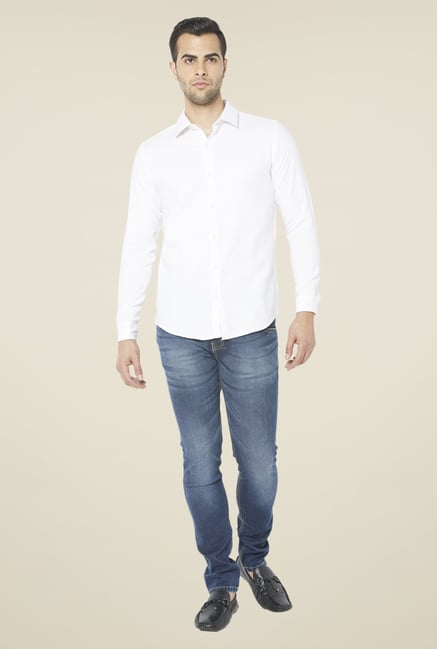Globus White Solid Full Sleeve Shirt Globus White Solid Full Sleeve Shirt