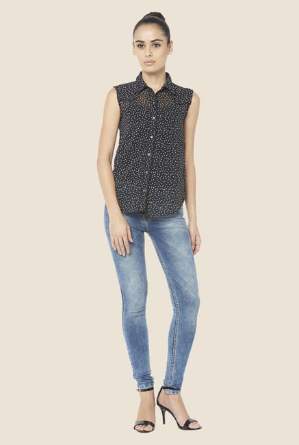 Globus Black Polka Dot Shirt Globus Black Polka Dot Shirt