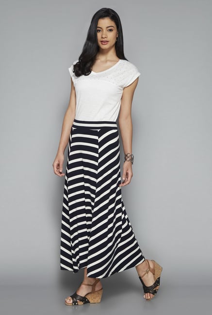 LOV by Westside Navy Striped Cecila Skirt LOV by Westside Navy Striped Cecila Skirt