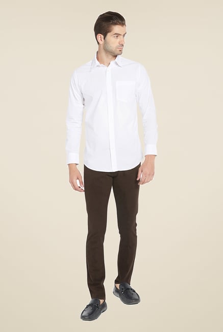 Globus White Solid Shirt Globus White Solid Shirt