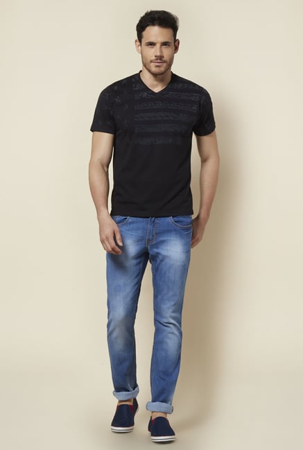 Zudio Black Printed T Shirt Zudio Black Printed T Shirt