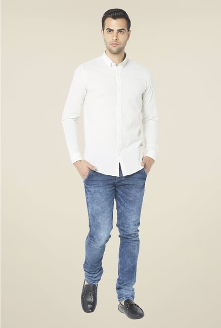 Globus White Solid Shirt Globus White Solid Shirt