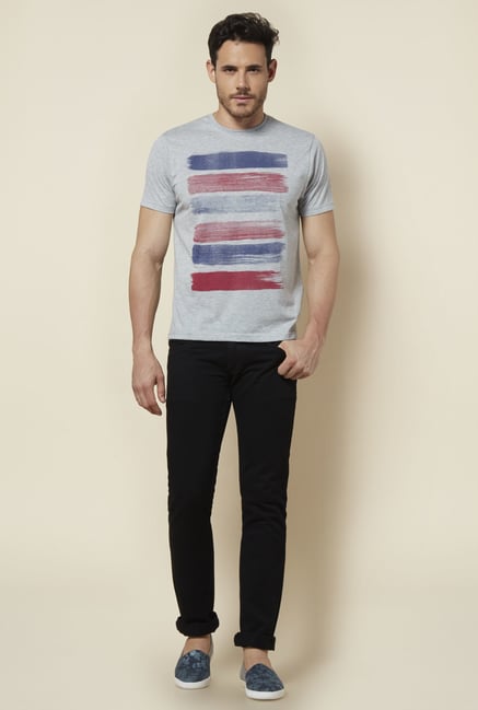 Zudio Grey Printed T Shirt Zudio Grey Printed T Shirt