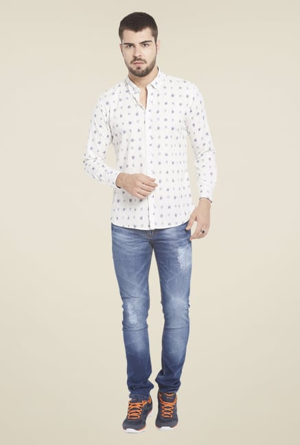 Globus White Printed Shirt Globus White Printed Shirt
