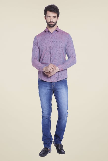 Globus Purple Floral Print Shirt Globus Purple Floral Print Shirt