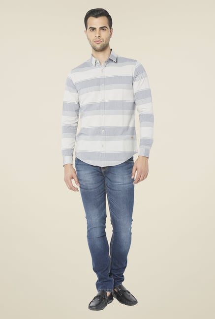 Globus Light Grey Striped Shirt Globus Light Grey Striped Shirt