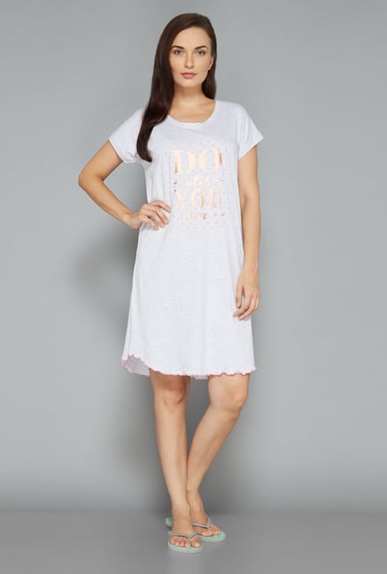 Intima by Westside Off White Printed Nightdress Intima by Westside Off White Printed Nightdress