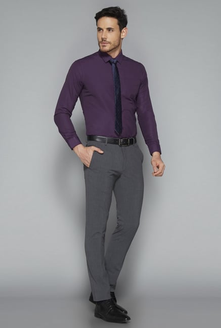 Weststreet by Westside Purple Solid Shirt Weststreet by Westside Purple Solid Shirt