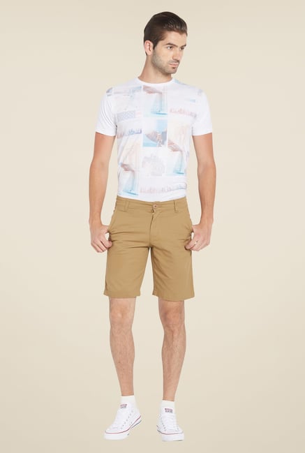 Globus Brown Solid Shorts Globus Brown Solid Shorts