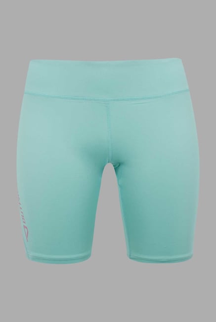 Outpace Turquoise Solid Running Shorts Outpace Turquoise Solid Running Shorts