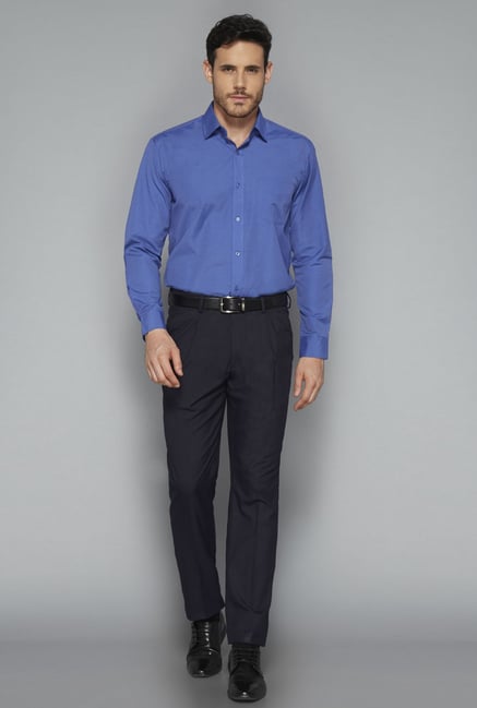 Weststreet by Westside Dark Blue Solid Shirt Weststreet by Westside Dark Blue Solid Shirt