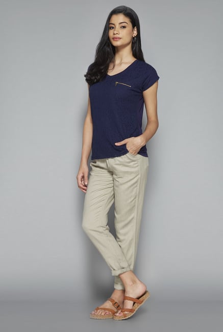 LOV by Westside Navy Self Print Perry Top LOV by Westside Navy Self Print Perry Top