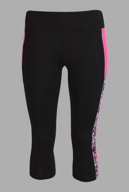 Doone Black Solid Training Capris Doone Black Solid Training Capris